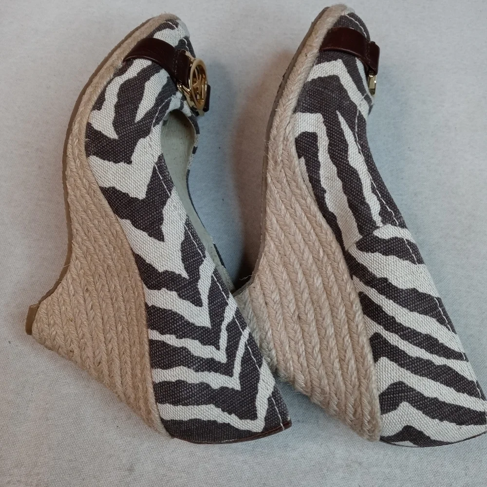 Michael Kors Zebra Print Wedge Platform Espadrille